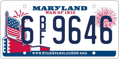 MD license plate 6BF9646