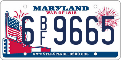MD license plate 6BF9665