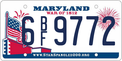 MD license plate 6BF9772