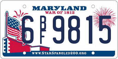 MD license plate 6BF9815
