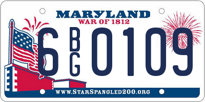 MD license plate 6BG0109