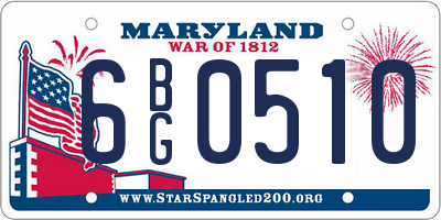 MD license plate 6BG0510