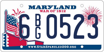 MD license plate 6BG0523