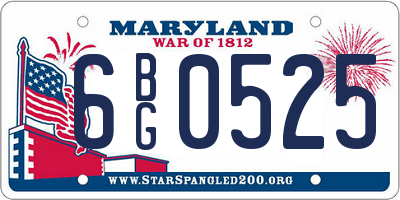 MD license plate 6BG0525