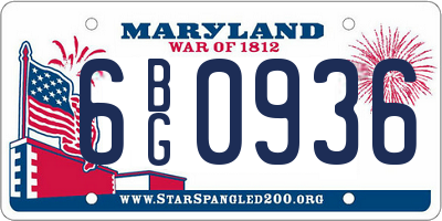 MD license plate 6BG0936