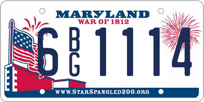 MD license plate 6BG1114