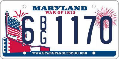 MD license plate 6BG1170