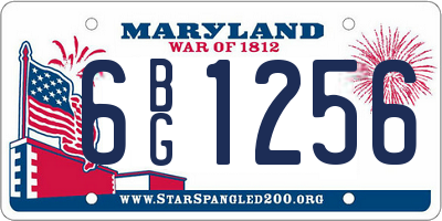 MD license plate 6BG1256