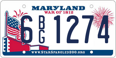 MD license plate 6BG1274