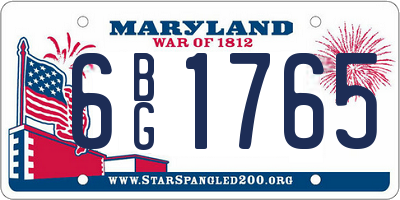 MD license plate 6BG1765