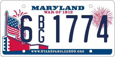 MD license plate 6BG1774