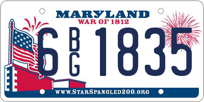 MD license plate 6BG1835
