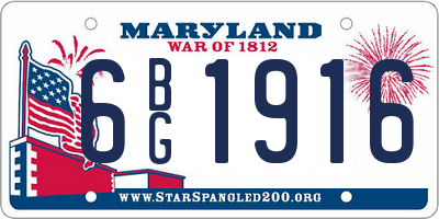 MD license plate 6BG1916