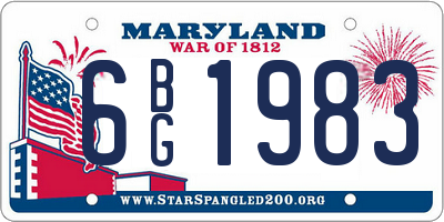 MD license plate 6BG1983