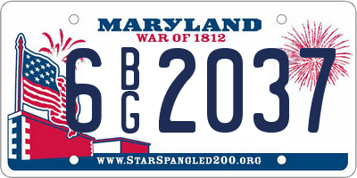 MD license plate 6BG2037