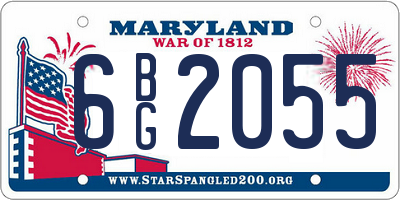 MD license plate 6BG2055