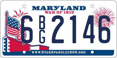 MD license plate 6BG2146