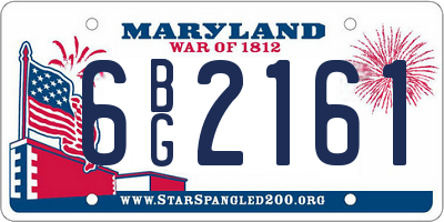 MD license plate 6BG2161