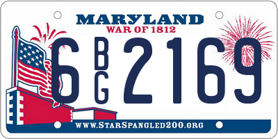 MD license plate 6BG2169
