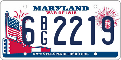 MD license plate 6BG2219