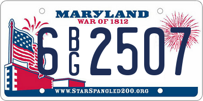 MD license plate 6BG2507