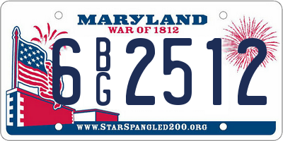 MD license plate 6BG2512