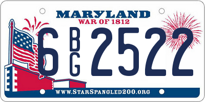 MD license plate 6BG2522