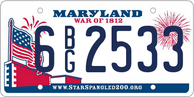 MD license plate 6BG2533