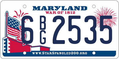 MD license plate 6BG2535
