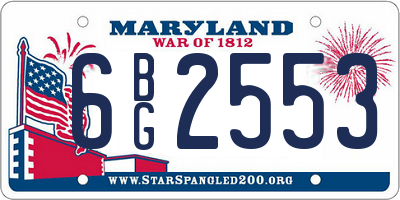 MD license plate 6BG2553