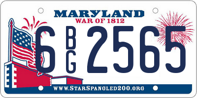 MD license plate 6BG2565