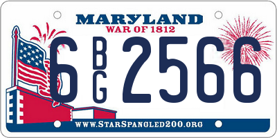 MD license plate 6BG2566