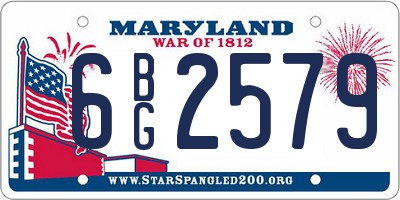 MD license plate 6BG2579