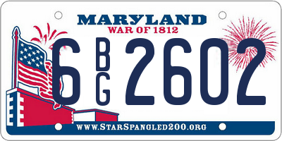 MD license plate 6BG2602
