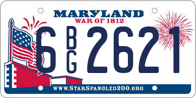 MD license plate 6BG2621