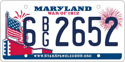 MD license plate 6BG2652