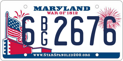 MD license plate 6BG2676