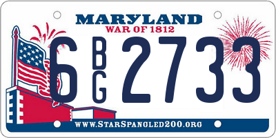 MD license plate 6BG2733