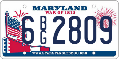 MD license plate 6BG2809