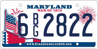 MD license plate 6BG2822