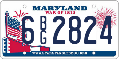 MD license plate 6BG2824