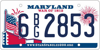 MD license plate 6BG2853
