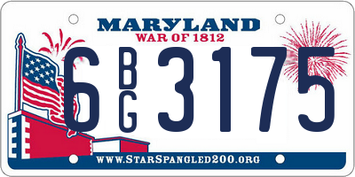 MD license plate 6BG3175