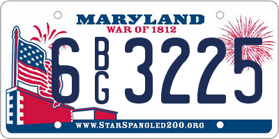 MD license plate 6BG3225