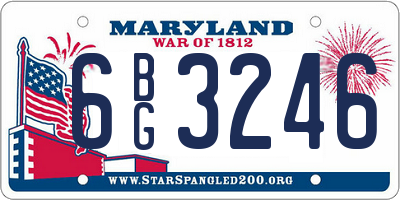 MD license plate 6BG3246