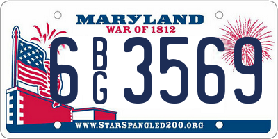 MD license plate 6BG3569