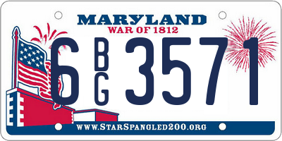 MD license plate 6BG3571
