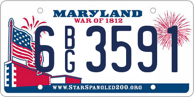 MD license plate 6BG3591