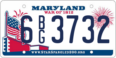 MD license plate 6BG3732