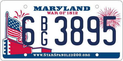 MD license plate 6BG3895